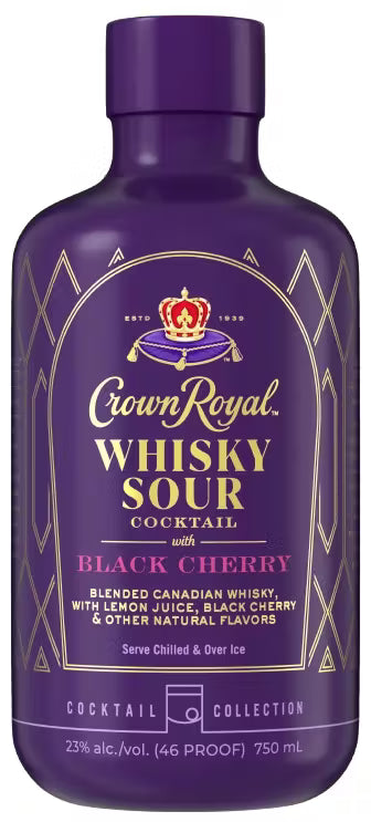 Crown Royal Black Cherry Whisky Sour Cockatil 750 ML